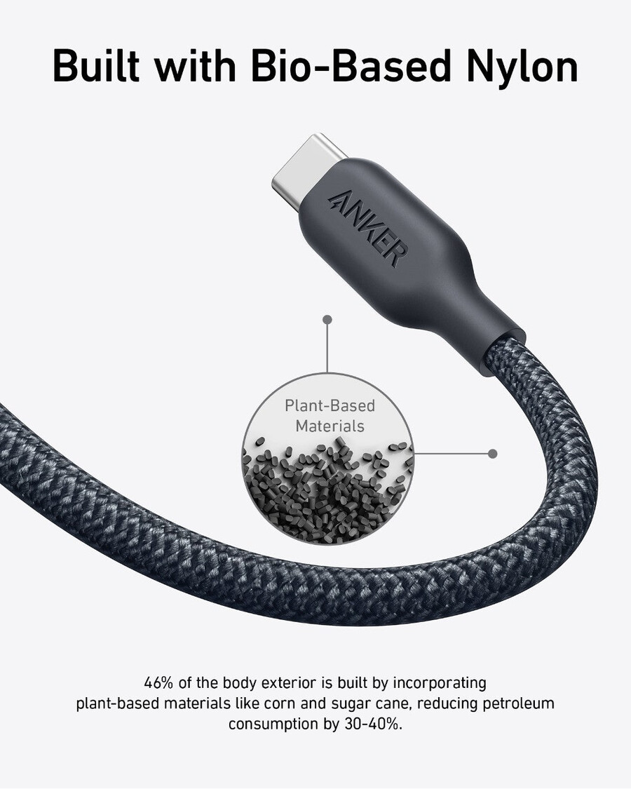 anker 543 usb-c til usb-c kabel bioflettet