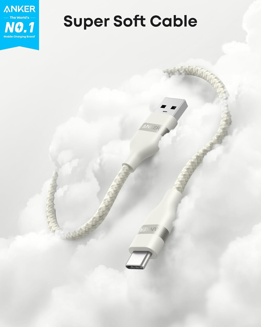 anker usb-a til usb-c-kabel 90 cm genbrugsflettet 2-pak