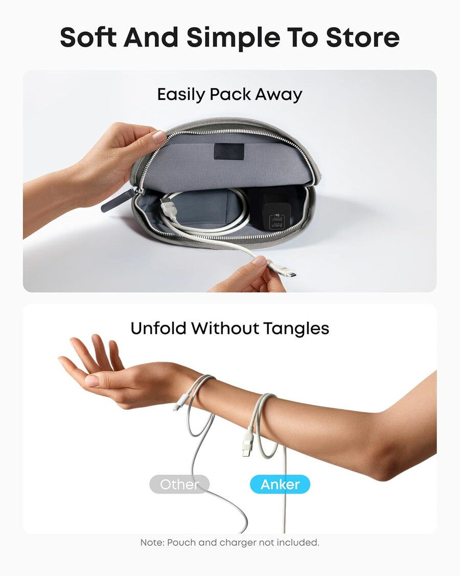 anker usb-a til usb-c-kabel 90 cm genbrugsflettet 2-pak