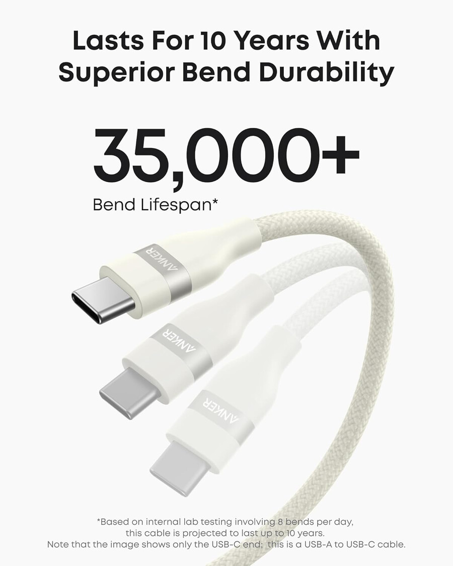 anker usb-a til usb-c-kabel 90 cm genbrugsflettet 2-pak