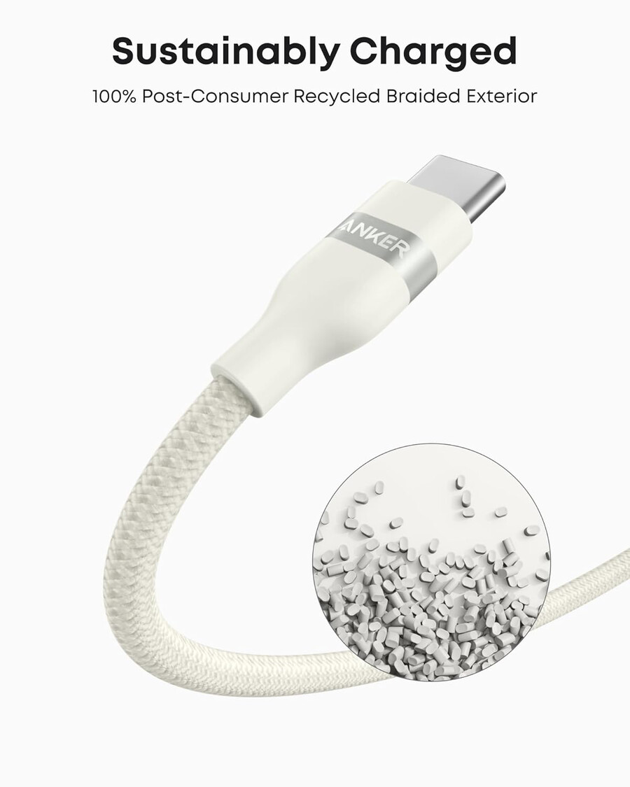 anker usb-a til usb-c-kabel 90 cm genbrugsflettet 2-pak