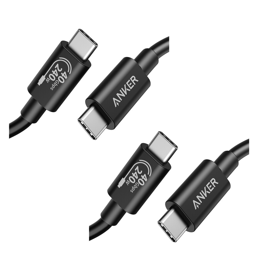 anker 515 usb-c til usb-c-kabel kompatibel med thunderbolt 4 2 pakker