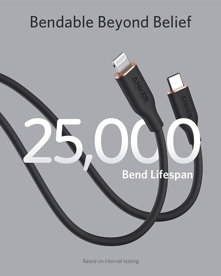 anker 641 usb-c til lightning-kabel flow 90 cm silikone