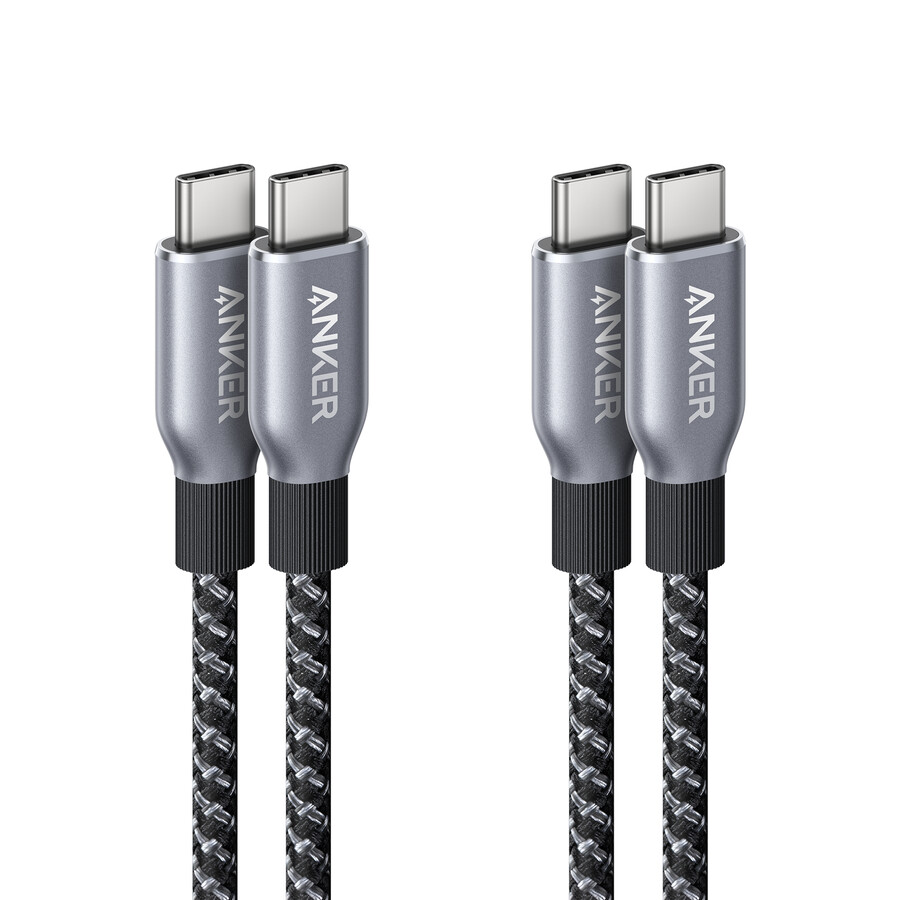 anker prime usb-c til usb-c-kabel 240w genbrugsflettet 2-pak