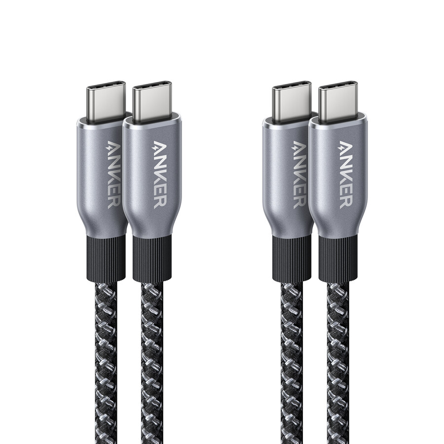 anker prime usb-c til usb-c-kabel 240w genbrugsflettet 2-pak