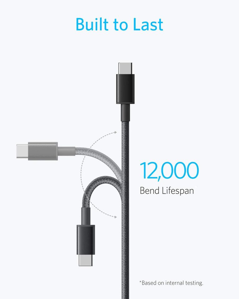 2-pak anker new nylon usb-c til usb-c-kabel 09 m 18 m 60 w
