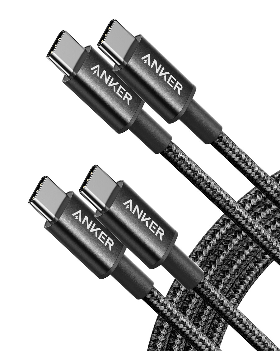 2-pak anker new nylon usb-c til usb-c-kabel 09 m 18 m 60 w