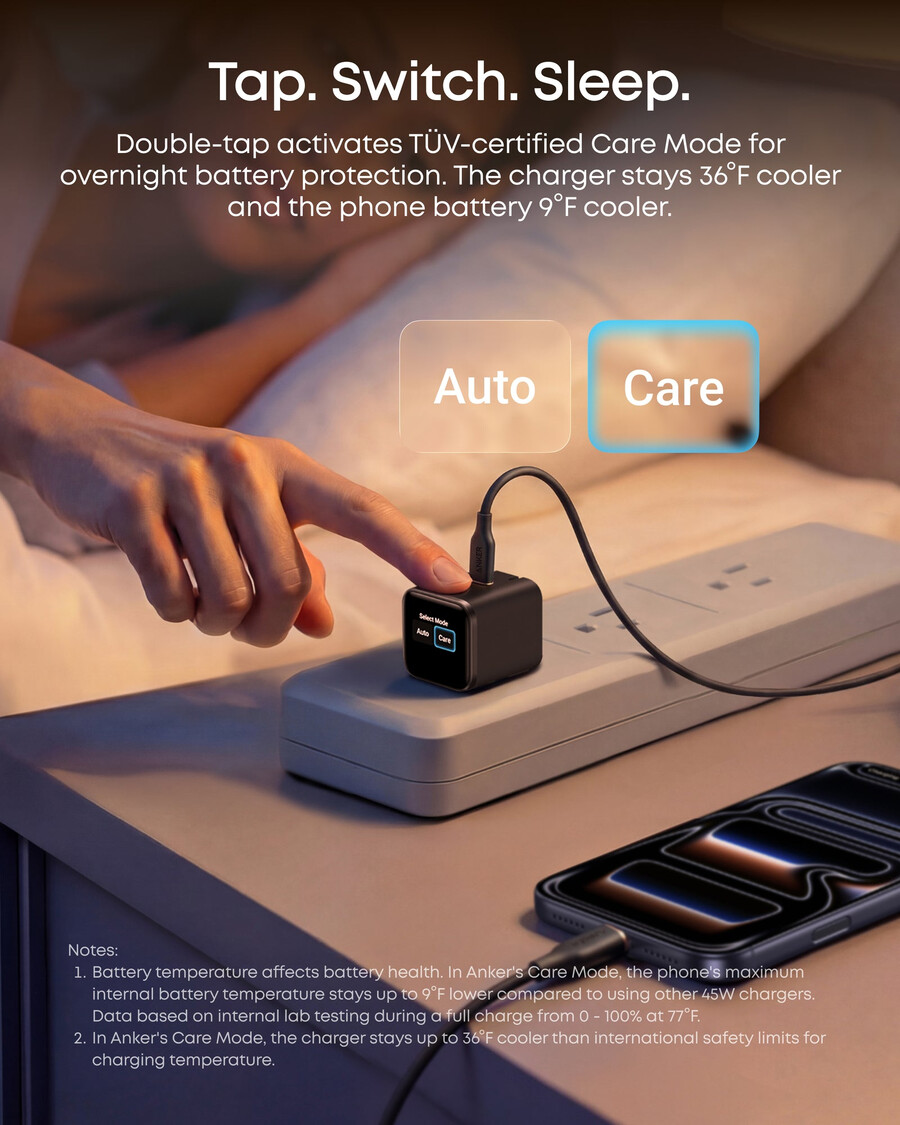 anker hurtigoplader til iphone 45w usb-c oplader med foldbart stik