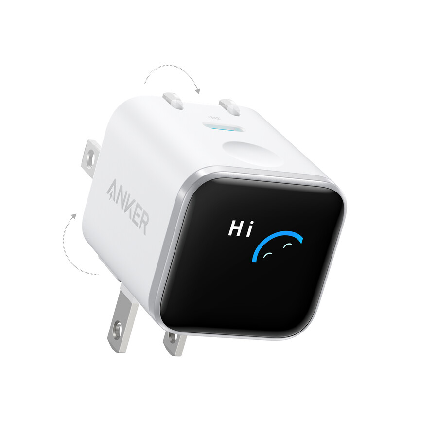 anker hurtigoplader til iphone 45w usb-c oplader med foldbart stik
