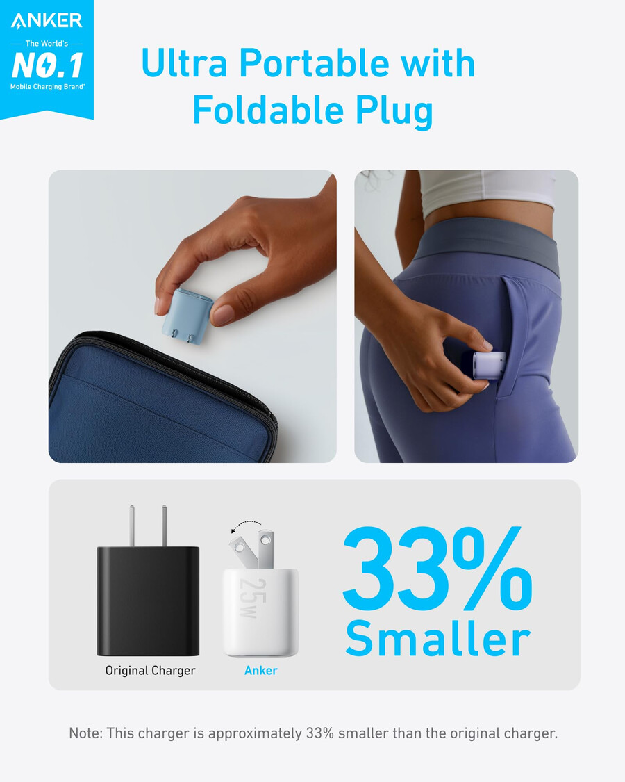anker-oplader 25w kompakt