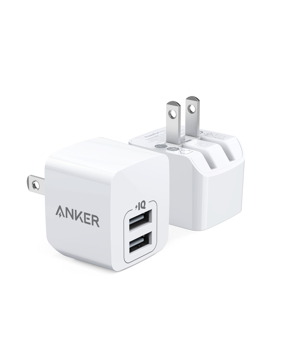anker dual-port 12w vægoplader 2-pak